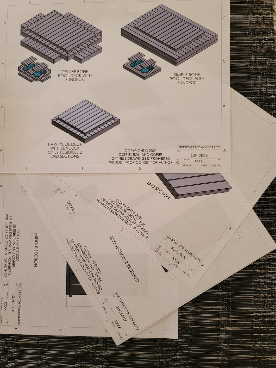 Sun Deck Pool Cover Plans for all  One Dog One Bone Deck Kit Models